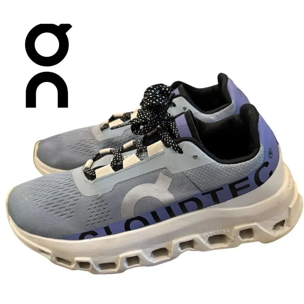 On Running Men’s Cloudmonster  Mist Blueberry Athletic Shoes Sneakers 7